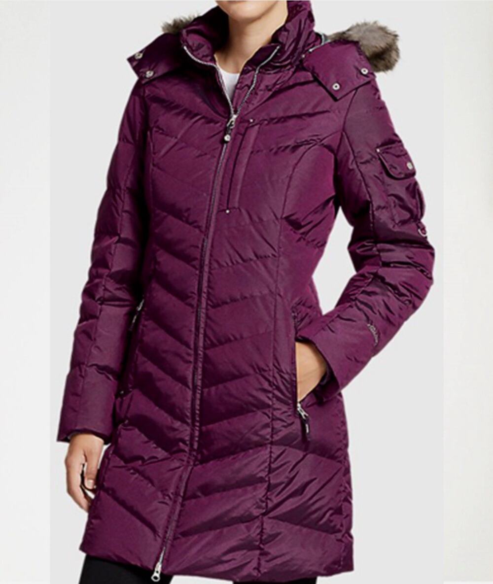 Eddie Bauer Women's S Sun Valley Down Parka Coat Jacket Purple Dk Plum
